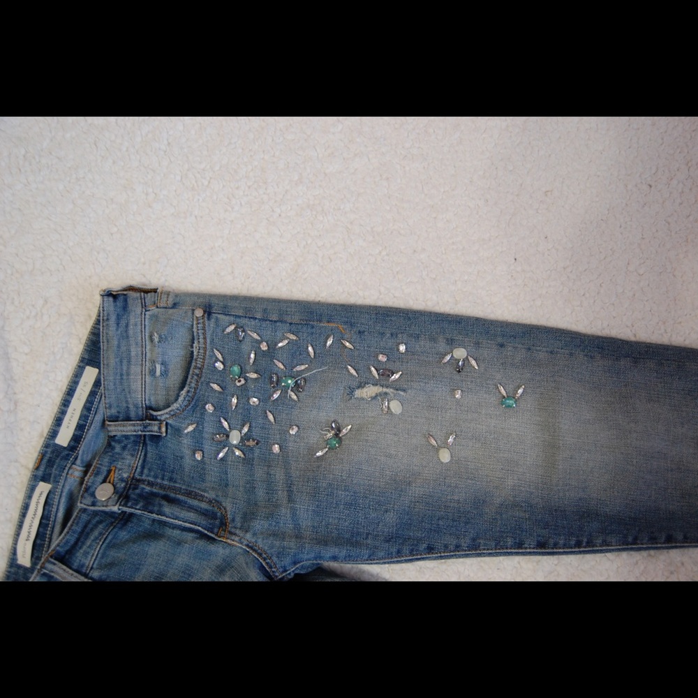 Anthropologie Pilcro Hyphen Bejeweled Jeans 25 - Picture 6 of 8